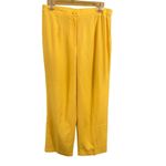 Isassi 2 piece pants suit, yellow, linen blend, USA, Vintage, size 10, large Yellow Photo 7