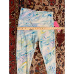 Betsey Johnson Nwt  Marble Print High Rise Leggings Blue Yellow Pastel Yoga Pants Photo 1