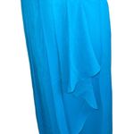 David's Bridal David’s Bridal Floral Full Length Strapless Dress Size 6 TEAL GREEN Wedding Photo 7