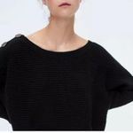 ZARA black knit ribbed bat sleeve sweater size Small Photo 2
