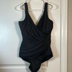 MiracleSuit  Must Haves Oceanus Black Swimsuit V-Neck Size 18W GUC #0662-OC Photo 2