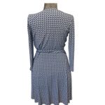 Brooks Brothers  Red Fleece Navy Blue White V-Neck Wrap Dress Logo Printed Medium Photo 2