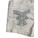 Juniors DO DENIM White Low Rise Cuffed Rhinestone Embellished Jean Shorts Size 9 Photo 6