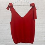 BiBi Red Tie Shoulder Wrap Top Women's L Sleeveless Casual Summer Tank Top Size L Photo 2