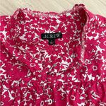 J.Crew Button-Front Ruffleneck Popover Top in Blushing Meadow Cotton Poplin | S Photo 4