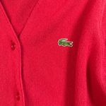 IZOD Lacoste Red Button Front Cardigan Sweater Women's Size 36 Acrylic Photo 2