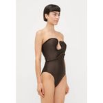 ADRIANA DEGREAS Waves Strapless One Piece Swimsuit in Coffee Medium New Womens Brown Photo 14