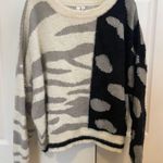 Elan Boutique Fuzzy Animal Print Sweater Photo 0