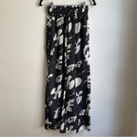frame denim FRAME Drawstring Lounge Pants Cotton Silk Black White Abstract Print Wide Leg XS Photo 6