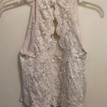 American Eagle  Womens White Lace Halter Crop Tank Top M Medium Bust 34” Photo 4