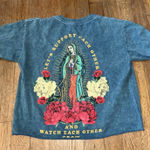 Fifth Sun Virgin Mary Cut Off Shirt Distressed Let's Support Each Other T Shirt Photo 0