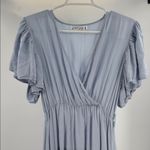 Petal and Pup Barker Light Blue Midi Dress tiered chambray flutter sleeve M flirty Photo 7