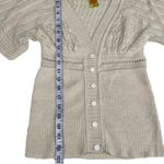 Catherine Malandrino 100% Baby ALPACA Cream Embroidered Vintage Button Top Sz S Photo 4