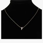 Boutique NEW Women's Letter F Dainty 14k Gold Filled Block Necklace, 16-18” Photo 13