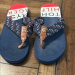 Tommy Hilfiger  Navy and Tan Flip Flops Photo 0