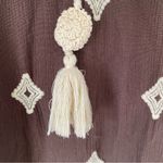 Sundance  Le Meridien Brown Embroidery Crop Pants Tassels size medium Photo 7