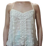 American Eagle  Cami Size L Cream Crochet Mech Ethereal Fairy Photo 0
