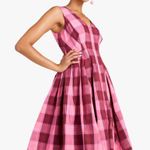 Kate Spade  Greenhouse Plaid Taffeta Midi Dress Pink Sleeveless Size 4 Photo 3