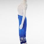 Mixit Blue White Striped Floral Border Capris Size 8 Photo 3