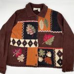 Classic Elements Vintage 90s Y2K  Autumn Patchwork Cardigan Sweater Size Medium Photo 2