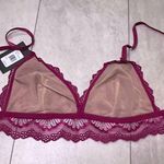 Frederick's of Hollywood NWT Fuschia Silver Lace Caroline Bralette Large V Neck Photo 4