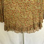 Cynthia Rowley Floral Ruffle Hem Flowy Top Photo 4