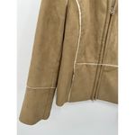 Tribal Womens Y2K 90s Suede Jacket Tan Full Zip Boho Sherpa Lined Size M Brown Size M Photo 2
