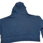 Adidas  Cropped Hoodie Womens Black 3 Stripe Logo‎ Sweatshirt Pullover Photo 5