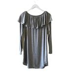Chaser NWT  REVOLVE Heather Gray Knit Jersey Ruffle Off Shoulder Boho Dress SZ M Photo 6
