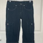 Kuhl Black Cargo Pants Sz 2 Roll Up Legs Snap Pockets Outdoor Hiking Adventure Photo 2
