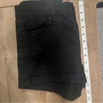 Dollhouse  Black Denim Shorts Juniors Size 5/6 Roll Up Buttonfly Stretch Distress Photo 4