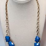 EXPRESS Chunky Blue Necklace 16" Silver Tone Photo 2
