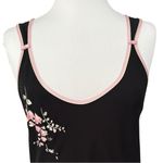 Oscar de la Renta Pink Label Black Embroidered Floral Y2K Slip Dress Size Medium Photo 3