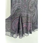 CHAPS Vintage Y2K Black Purple Floral Midi Skirt Size M Goth Witchy Whimsical Photo 9