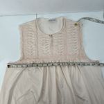 Vanity Fair Vtg  Size S Satin Gown Pleated Lace Rose Nightgown Peach Sleeveless Photo 7