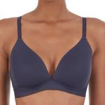DKNY  Small Bra Wireless Microfiber Plunge Smooth Molded Cups Dark Gray DK7664 Photo 0