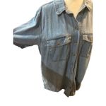 Universal Threads Universal Thread Women's Denim Shirt Dress Short‎ Sleeve Button Down Blue Large Photo 1