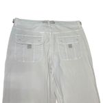 American Eagle Womens Baggy Flare Pants Low Rise Cream Stretch Belted Utility 10 Tan Photo 7