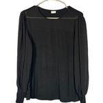 Lascana Black Long Sheer Chiffon Puff Sleeve Crew Neck Blouse Women Sz L Size L Photo 0