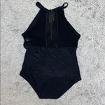 Tropical Swimsuit Black High Neck Mesh One Piece S Small New Green Photo 4