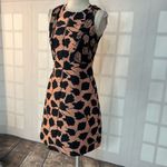 Ann Taylor pink navy floral jacquard sleeveless A-line party dress size 4 Photo 2