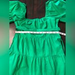 Green Tiered Poof Sleeve Knee Length Dress Sz M Size M Photo 6