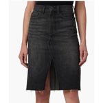 joe's jeans  Skirt Womens 28 Washed Black Denim High-Rise‎ Nerine Raw Hem Slit Photo 1
