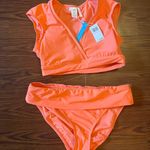 Womens Coral 2 piece Bikini swim suit Orange Size 10 Photo 2
