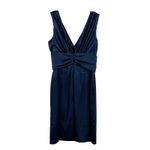 Eliza J  Size 6 Petite Dress Navy Blue Satin‎ Sleeveless V Neck Bridesmaid Prom Photo 1