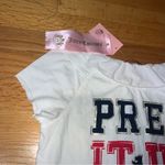 Juicy Couture  Pam Gela Prep It Up Tee T-Shirt With Kangaroo Pockets White Small Photo 4