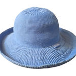 Wallaroo Petite Victoria Wide Brim Hat Travel Packable Soft Blue Beach Poolside Photo 0