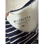 Athleta  Navy White Stripe Halter Neck Swim Top Beach Pool Activewear Women's XL Photo 3