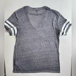 EXPRESS “Sundays are for Football” V neck Short Sleeve Slub Knit Tee Grey XS Photo 4