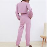 For Love & Lemons NWT Josie Cropped
Crewneck Pullover Sweatshirt in Lilac Photo 1